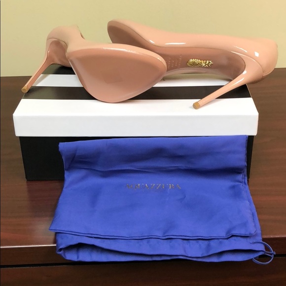NWT: Aquazzura Sz 39.5 blush patent leather pumps - Picture 4 of 4